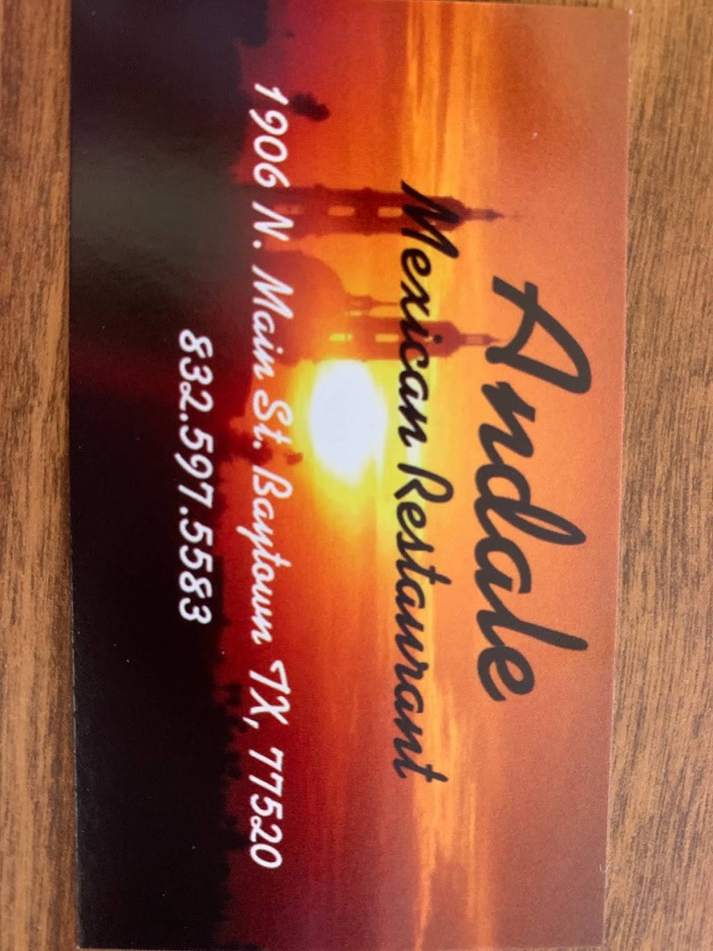 Andale Mexican Restaurant | restaurant | 1906 N Main St, Baytown, TX 77520, USA | 8325975583 OR +1 832-597-5583