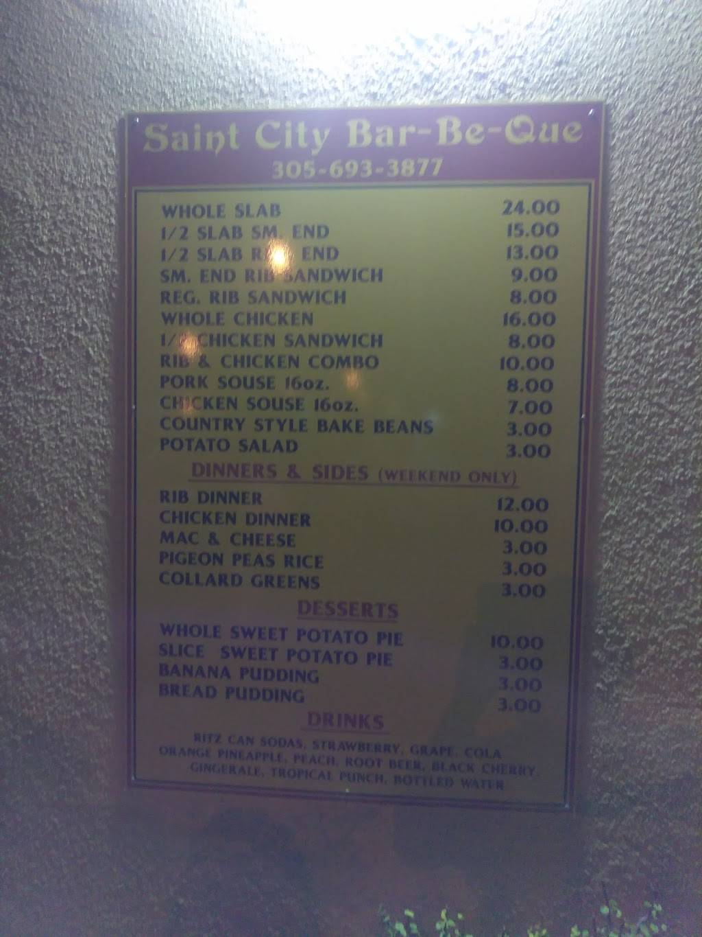 Saint City B-B-Q | restaurant | 9302 NW 22nd Ave, Miami, FL 33147, USA | 3056933877 OR +1 305-693-3877