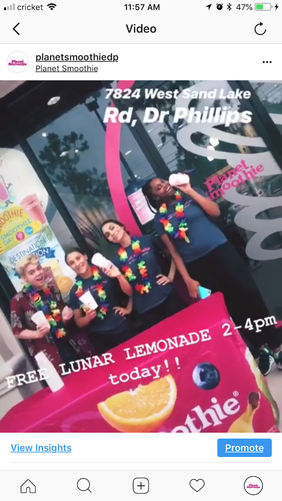 Planet Smoothie | restaurant | 7824 W Sand Lake Rd, Orlando, FL 32819, USA | 4074471404 OR +1 407-447-1404