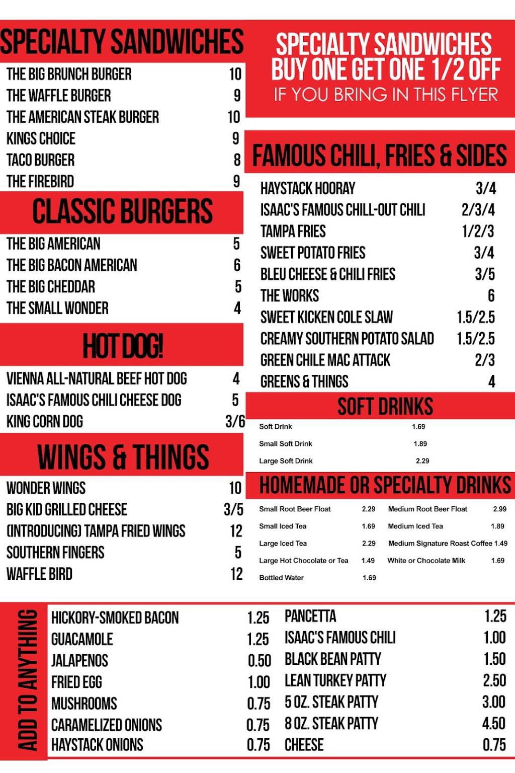 Isaacs World Famous Burgers | restaurant | 7801 N Nebraska Ave, Tampa, FL 33604, USA | 8132320035 OR +1 813-232-0035