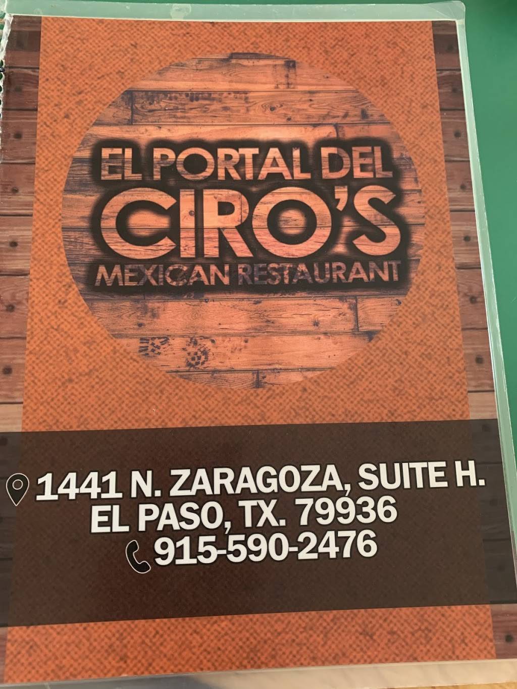 El Portal Del CIROS Mexican & Seafood | restaurant | 1441 N Zaragoza Rd bldg h, El Paso, TX 79936, USA | 9155902476 OR +1 915-590-2476