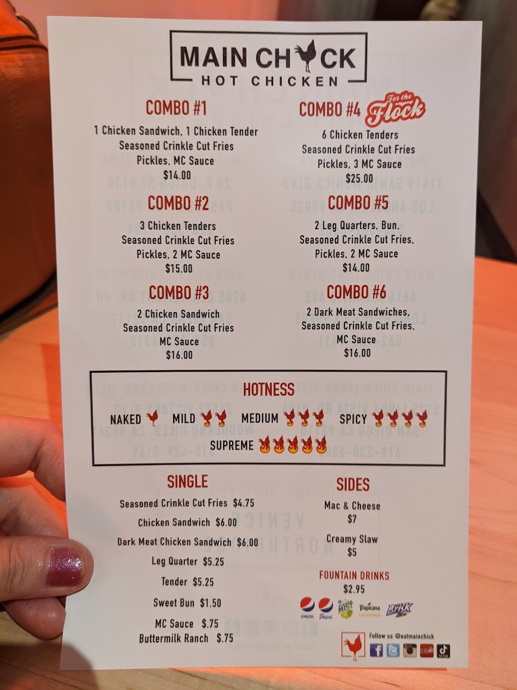 Main Chick Hot Chicken | restaurant | 21512 Victory Blvd, Woodland Hills, CA 91367, USA | 8184295169 OR +1 818-429-5169