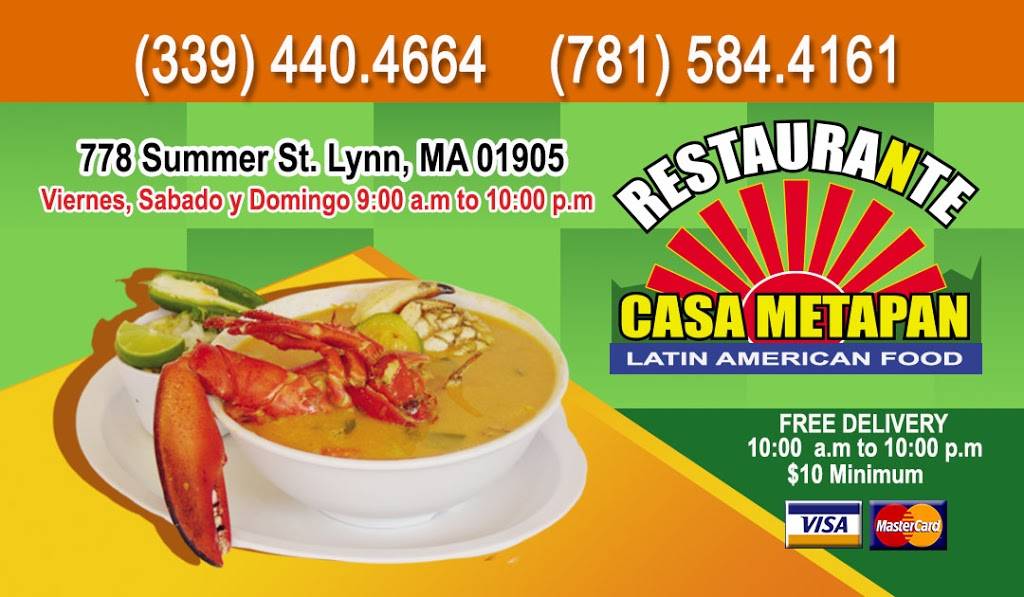 Restaurante Casa metapan | restaurant | 778 Summer St, Lynn, MA 01905, USA | 3394404664 OR +1 339-440-4664