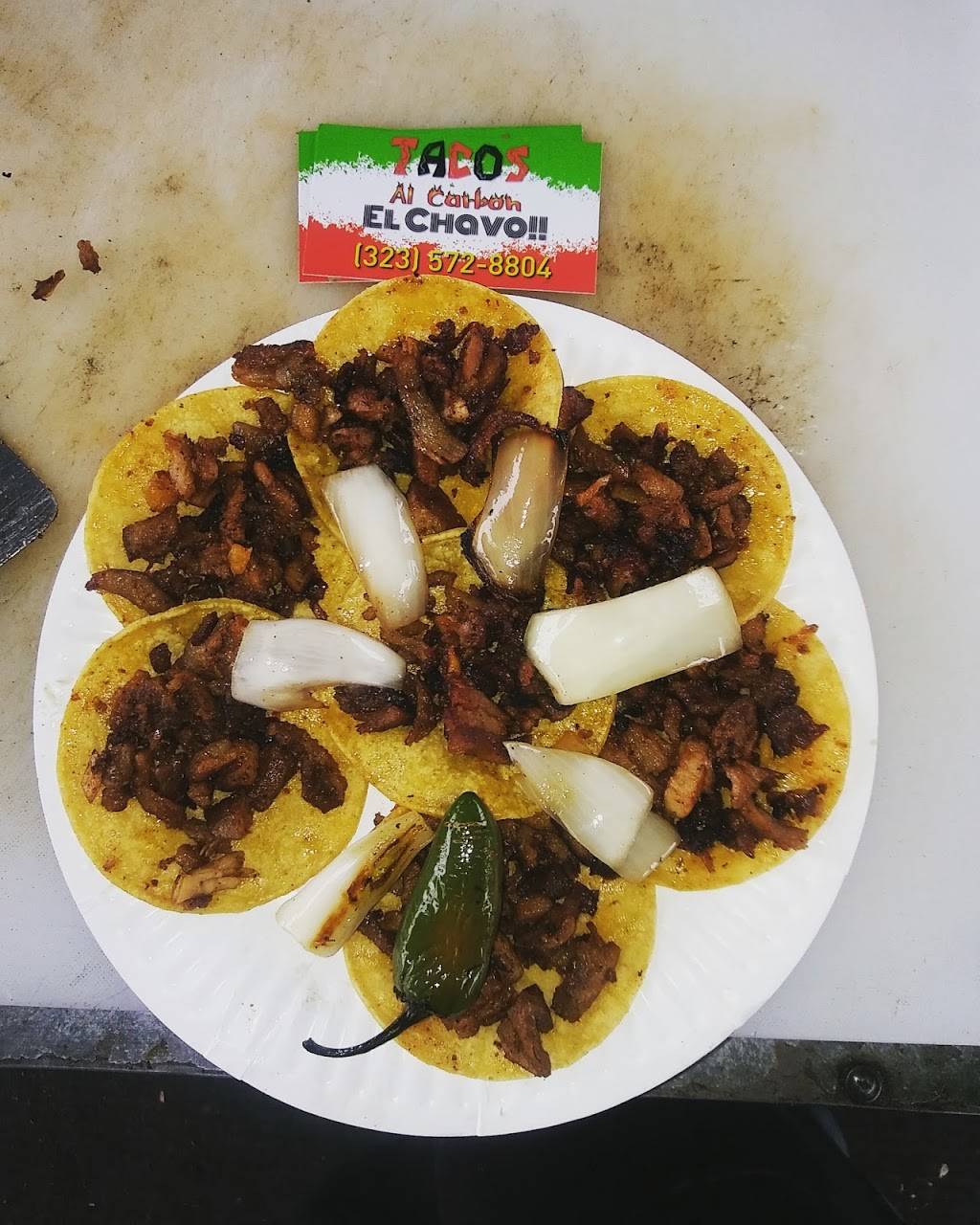 Tacos El Chavo Al Carbon | restaurant | 5370 Templeton St, Los Angeles, CA 90032, USA | 3235728804 OR +1 323-572-8804