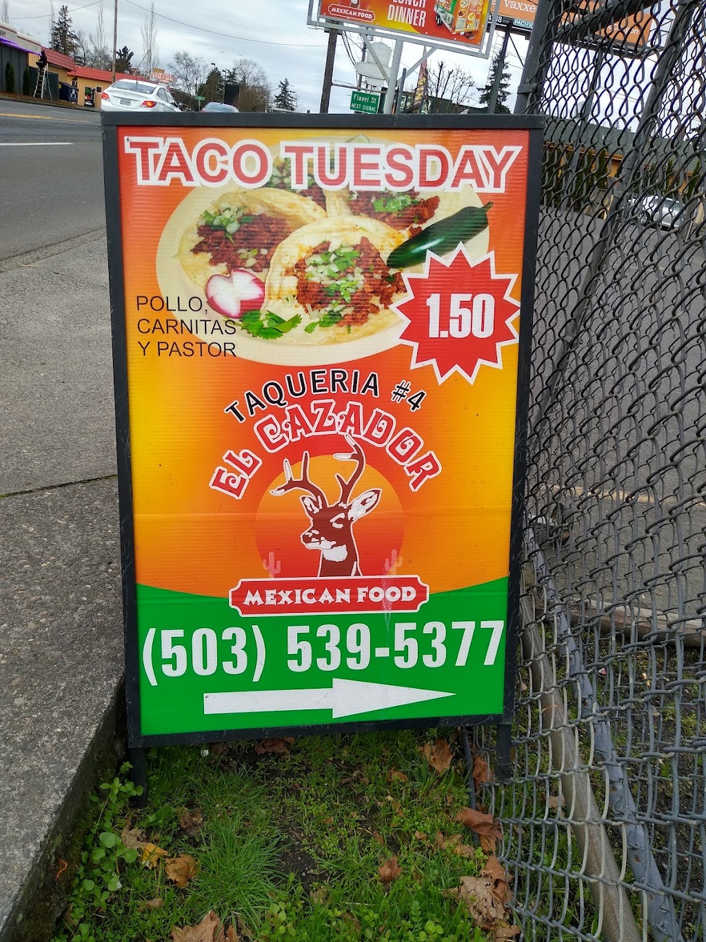 Taqueria El Cazador #4 Food Truck | restaurant | 7766 SE 82nd Ave, Portland, OR 97266, USA | 5035395377 OR +1 503-539-5377