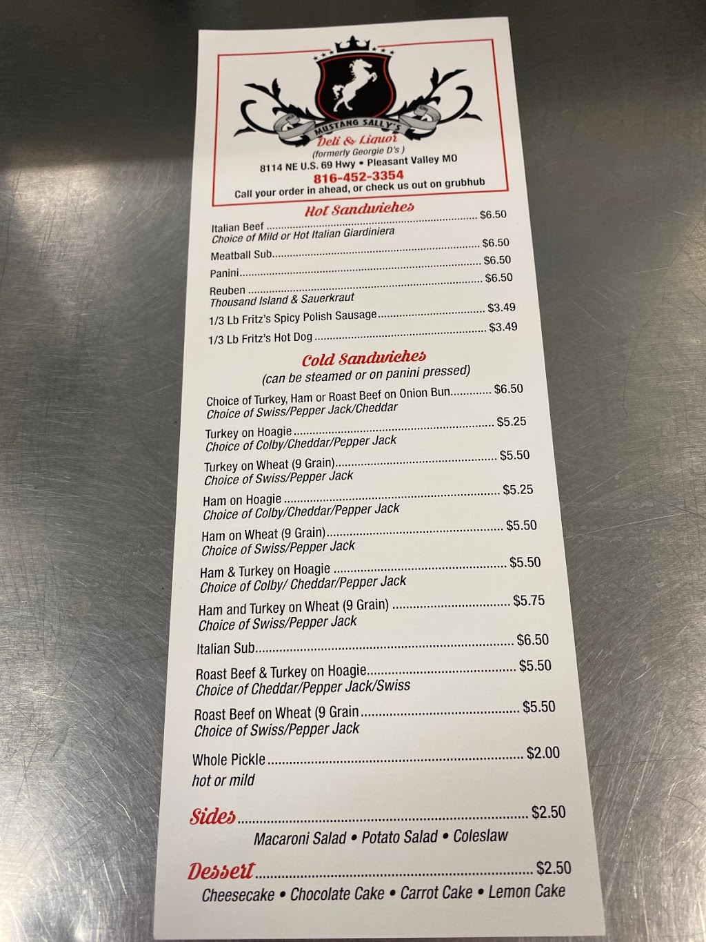 Mustang Sallys Deli & Liquor | restaurant | 8114 US-69, Pleasant Valley, MO 64068, USA | 8164523354 OR +1 816-452-3354