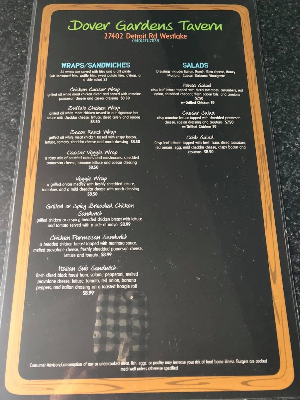 Dover Gardens Tavern | restaurant | 27402 Detroit Rd, Westlake, OH 44145, USA | 4404717038 OR +1 440-471-7038