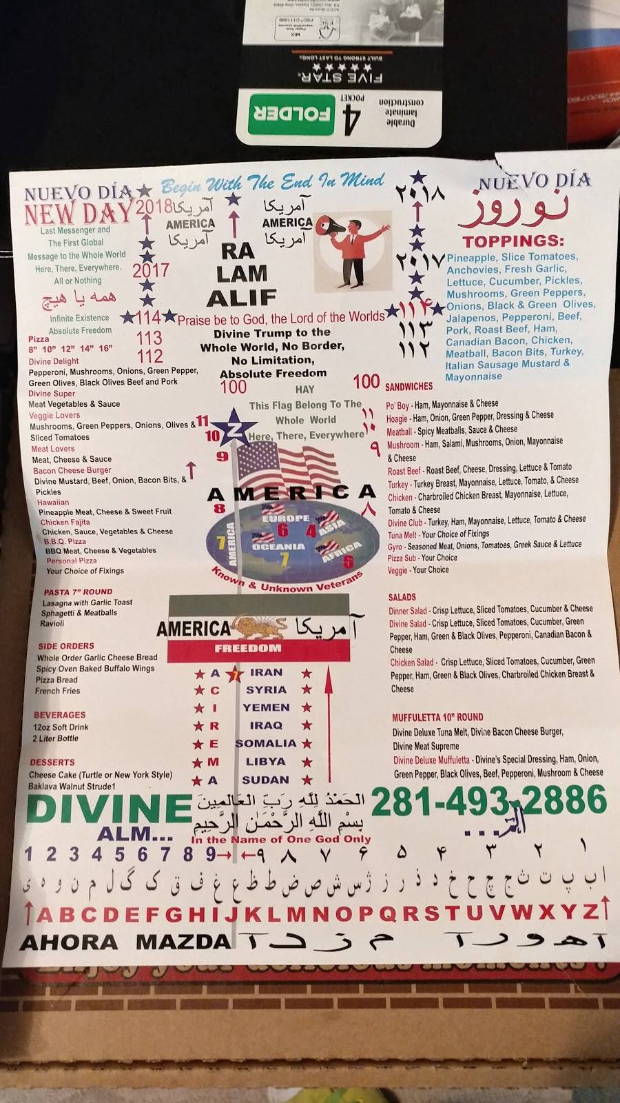 Divine Pizza | restaurant | 15989 Westheimer Rd, Houston, TX 77082, USA | 2814932886 OR +1 281-493-2886