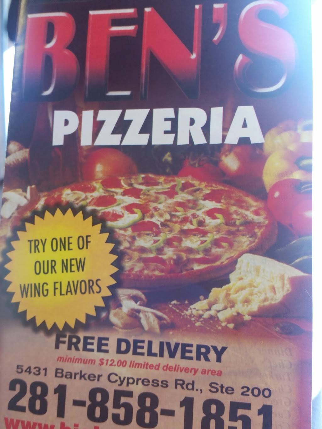 Big Bens Pizzeria | restaurant | 5431 Barker Cypress Rd # 200, Houston, TX 77084, USA | 2818581851 OR +1 281-858-1851