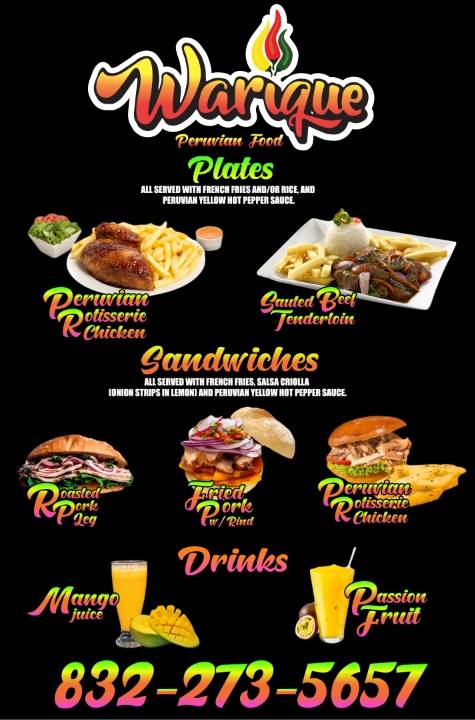 Warique Peruvian Food | restaurant | 890 Westgreen Blvd, Katy, TX 77450, USA | 8322735657 OR +1 832-273-5657