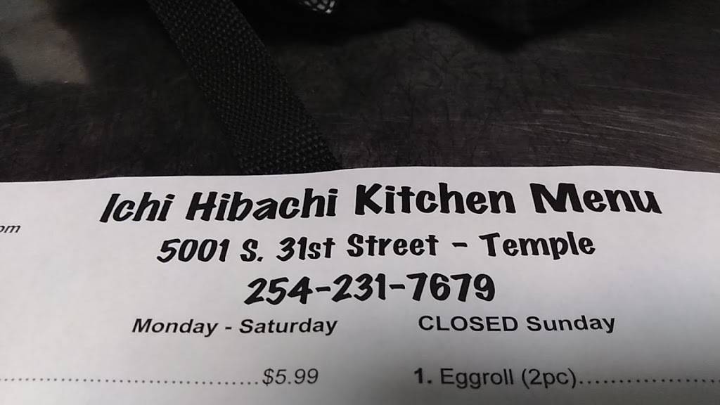 Ichi hibachi kitchen | restaurant | 5001 S 31st St, Temple, TX 76502, USA | 2542317679 OR +1 254-231-7679