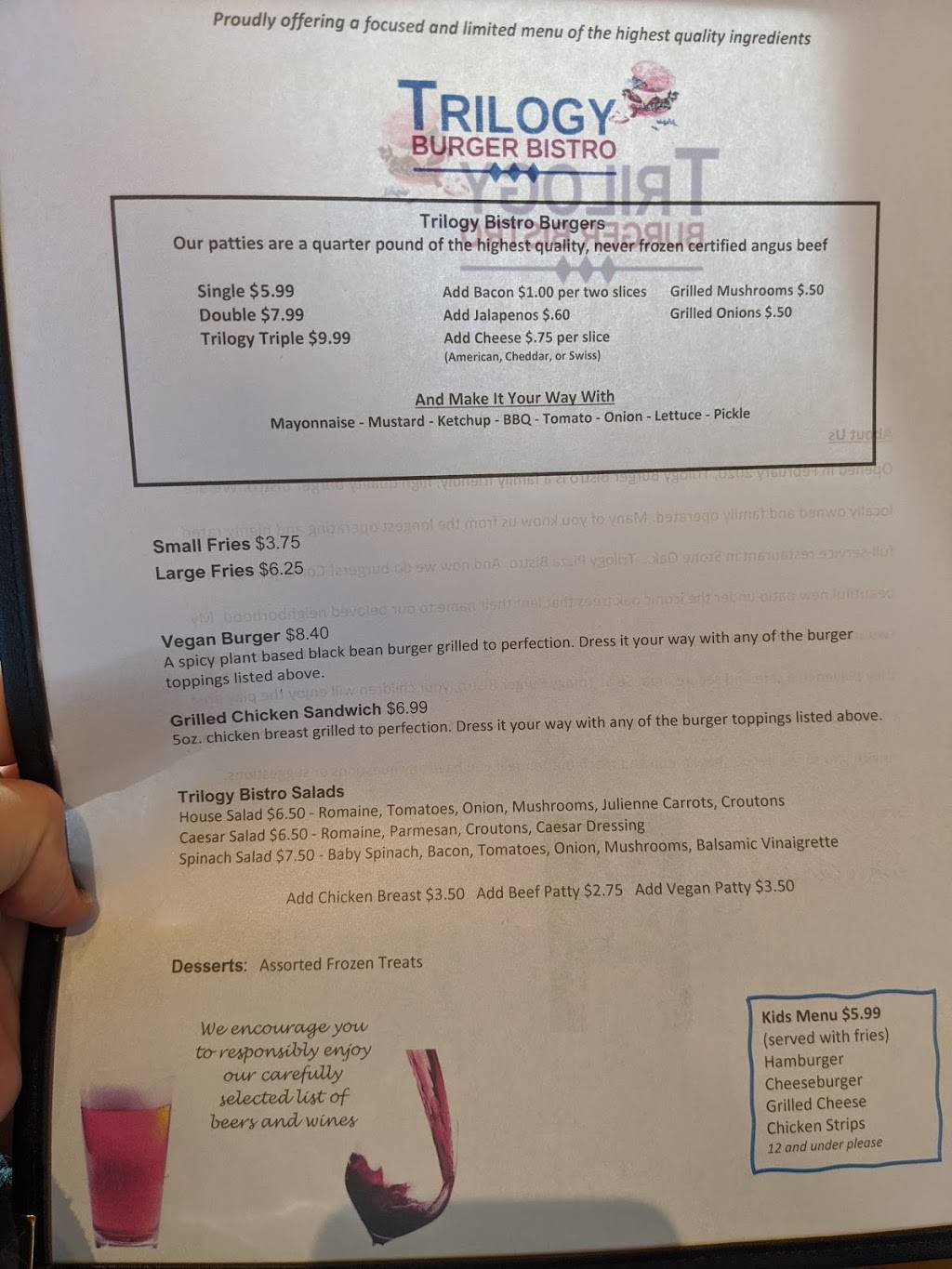Trilogy Burger Bistro | restaurant | 20079 Stone Oak Pkwy #3100, San Antonio, TX 78258, USA | 2106004129 OR +1 210-600-4129