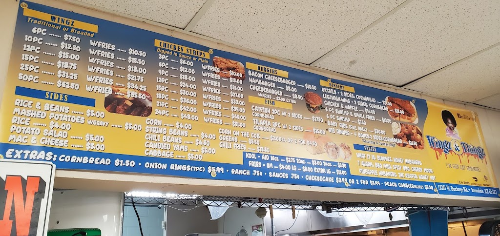 Wingz And Thingz | restaurant | 12301 W Buckeye Rd, Avondale, AZ 85323, USA | 6024050715 OR +1 602-405-0715