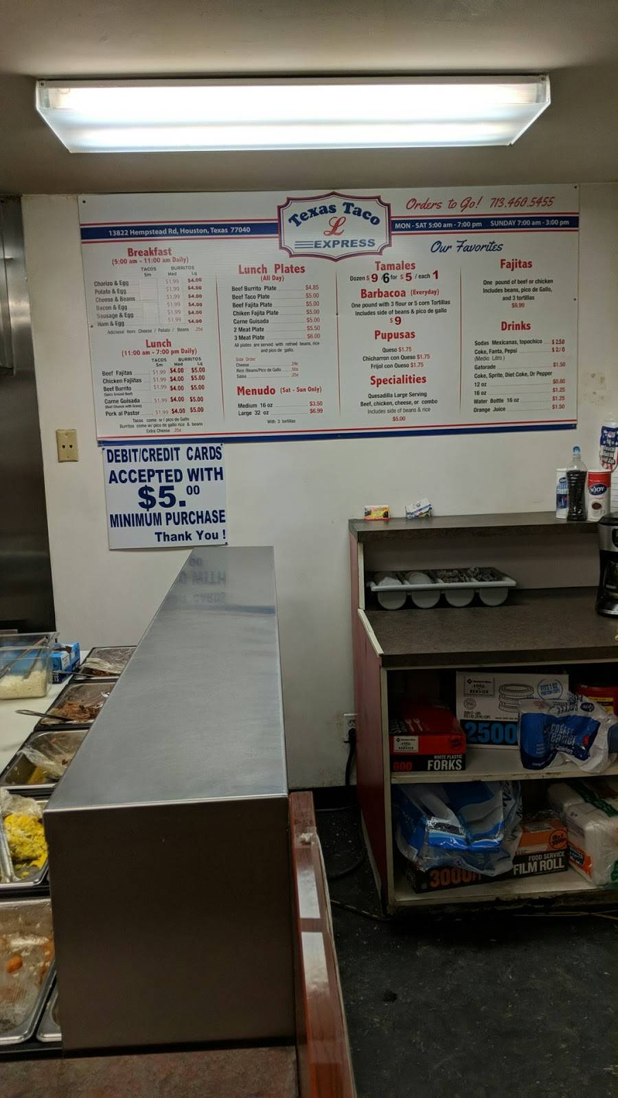 Texas Taco L Express | restaurant | 13822 Hempstead Rd, Houston, TX 77040, USA | 7134605455 OR +1 713-460-5455