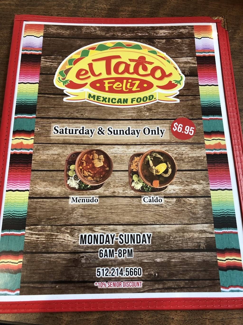 Taqueria El Taco Feliz | restaurant | 201 Staples Rd, San Marcos, TX 78666, USA | 5122145660 OR +1 512-214-5660