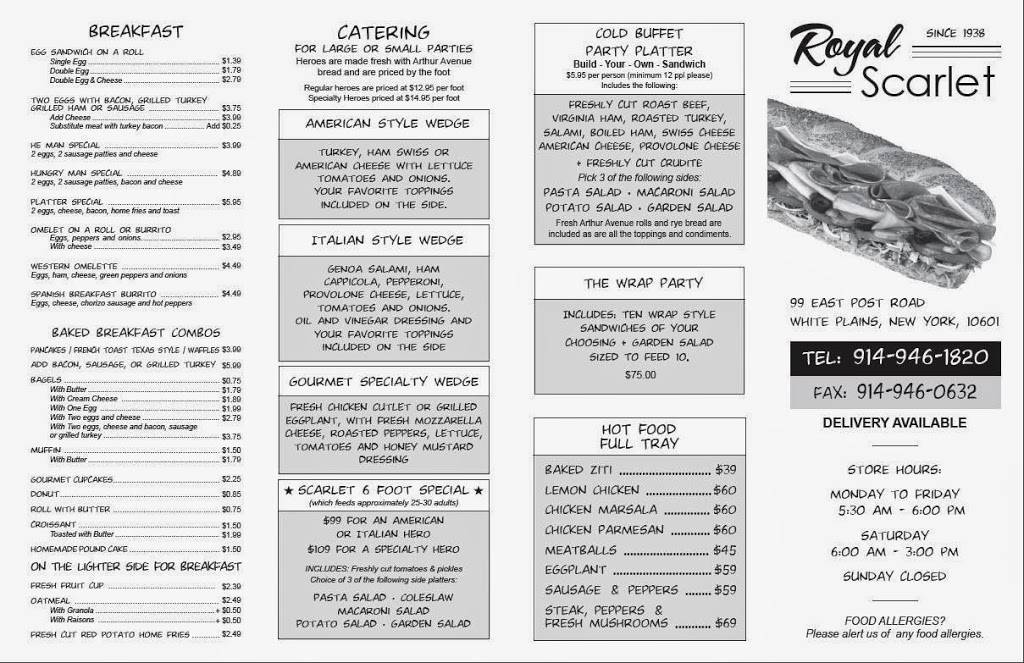 Royal Scarlet Store | restaurant | 99 E Post Rd, White Plains, NY 10601, USA | 9149461820 OR +1 914-946-1820