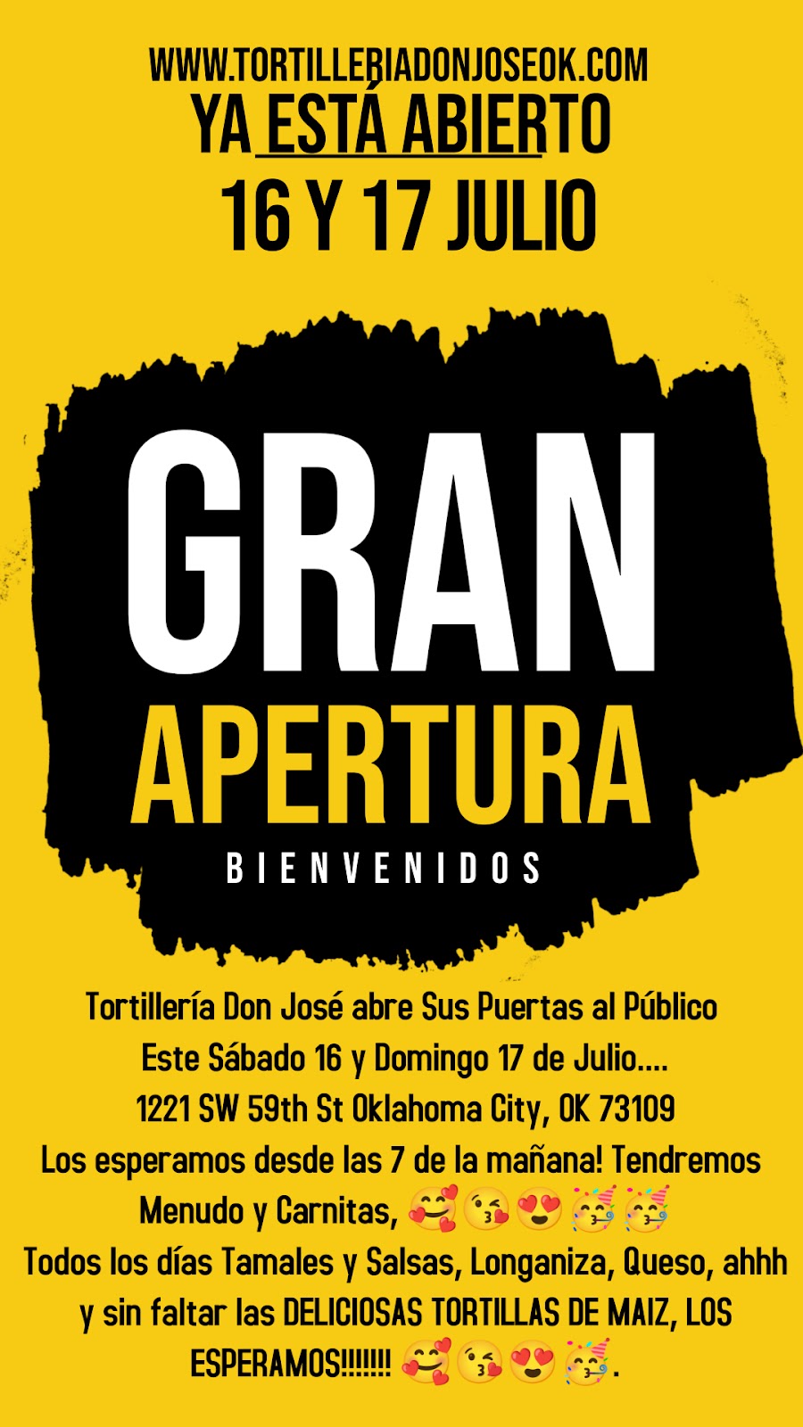 Tortilleria Don José | restaurant | 1221 SW 59th St, Oklahoma City, OK 73109, USA | 4057231573 OR +1 405-723-1573