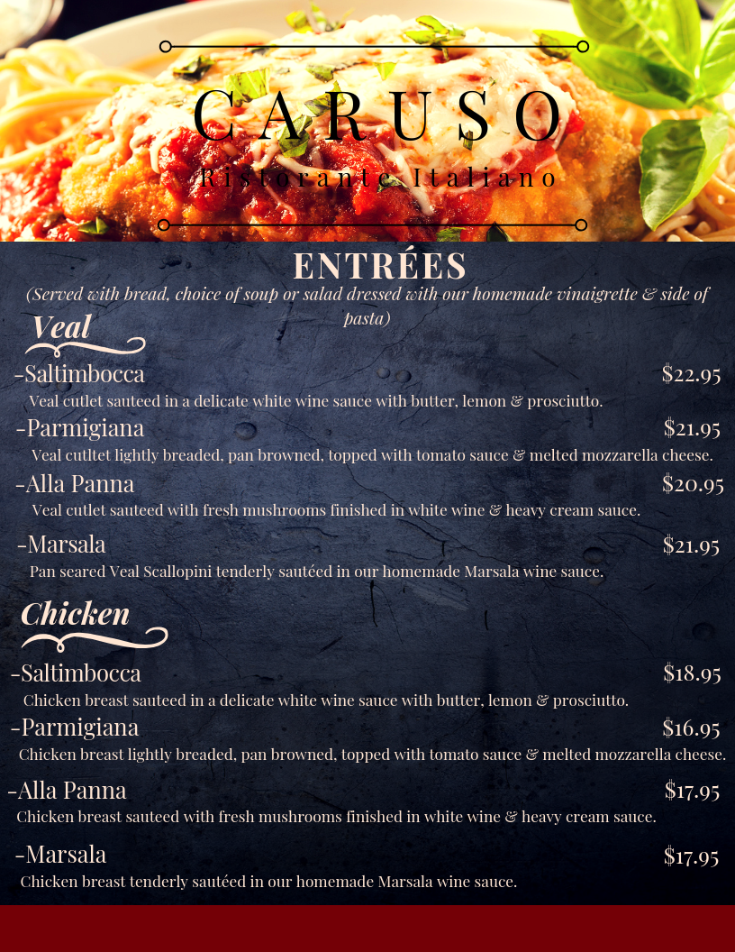 Caruso Ristorante Italiano | restaurant | 124 107th Ave, Treasure Island, FL 33706, USA | 7279545973 OR +1 727-954-5973