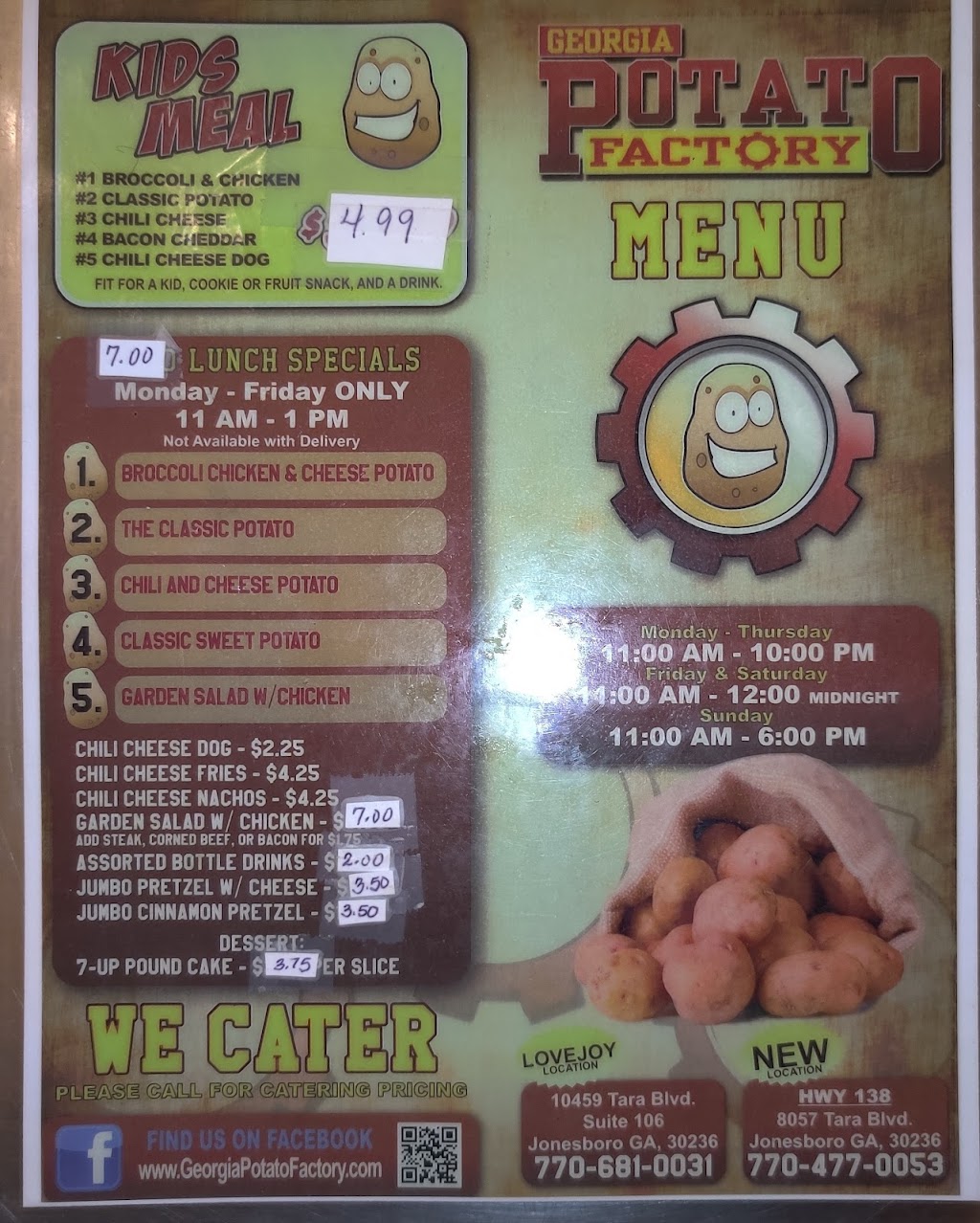 Georgia Potato Factory - Griffin, GA | restaurant | 133 N Hill St, Griffin, GA 30223, USA | 4702047264 OR +1 470-204-7264