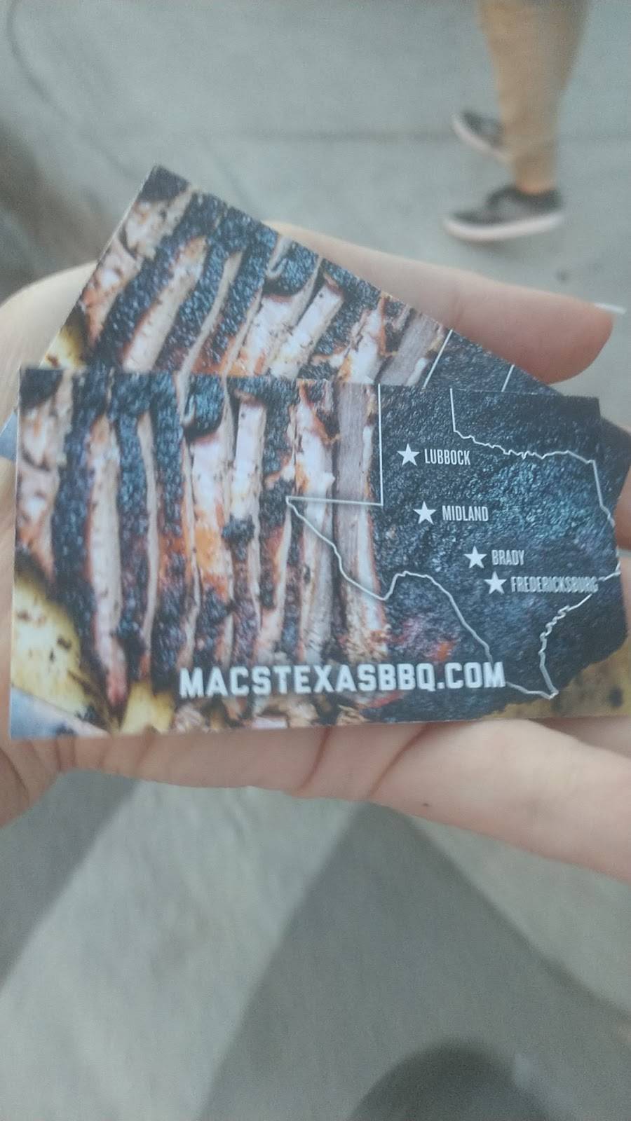 Macs BBQ & Catering | restaurant | 204 E Main St, Fredericksburg, TX 78624, USA | 8303071005 OR +1 830-307-1005