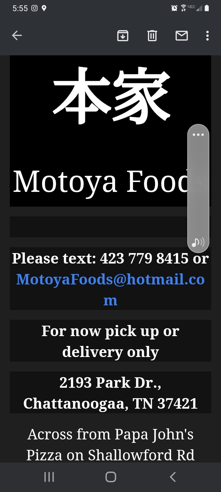 MOTOYA FOODS | restaurant | 2193 Park Dr, Chattanooga, TN 37421, USA | 4237798415 OR +1 423-779-8415