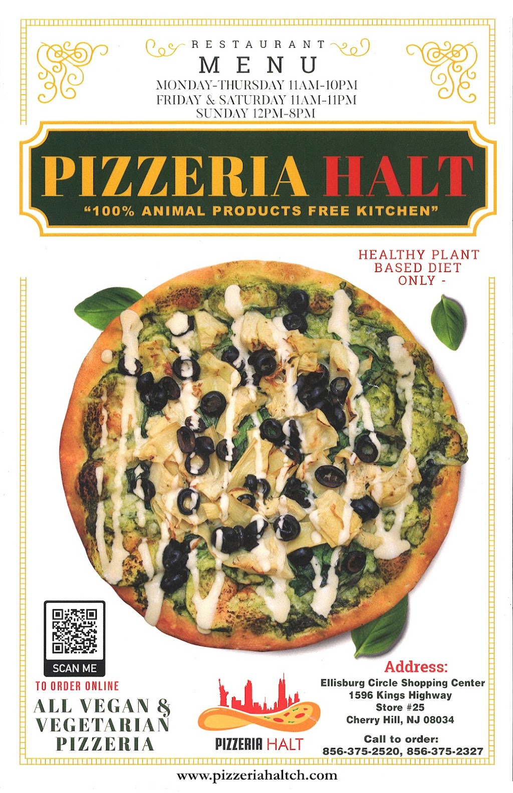 Pizzeria Halt | restaurant | 1596 Kings Hwy N, Cherry Hill, NJ 08034, USA | 8563752327 OR +1 856-375-2327