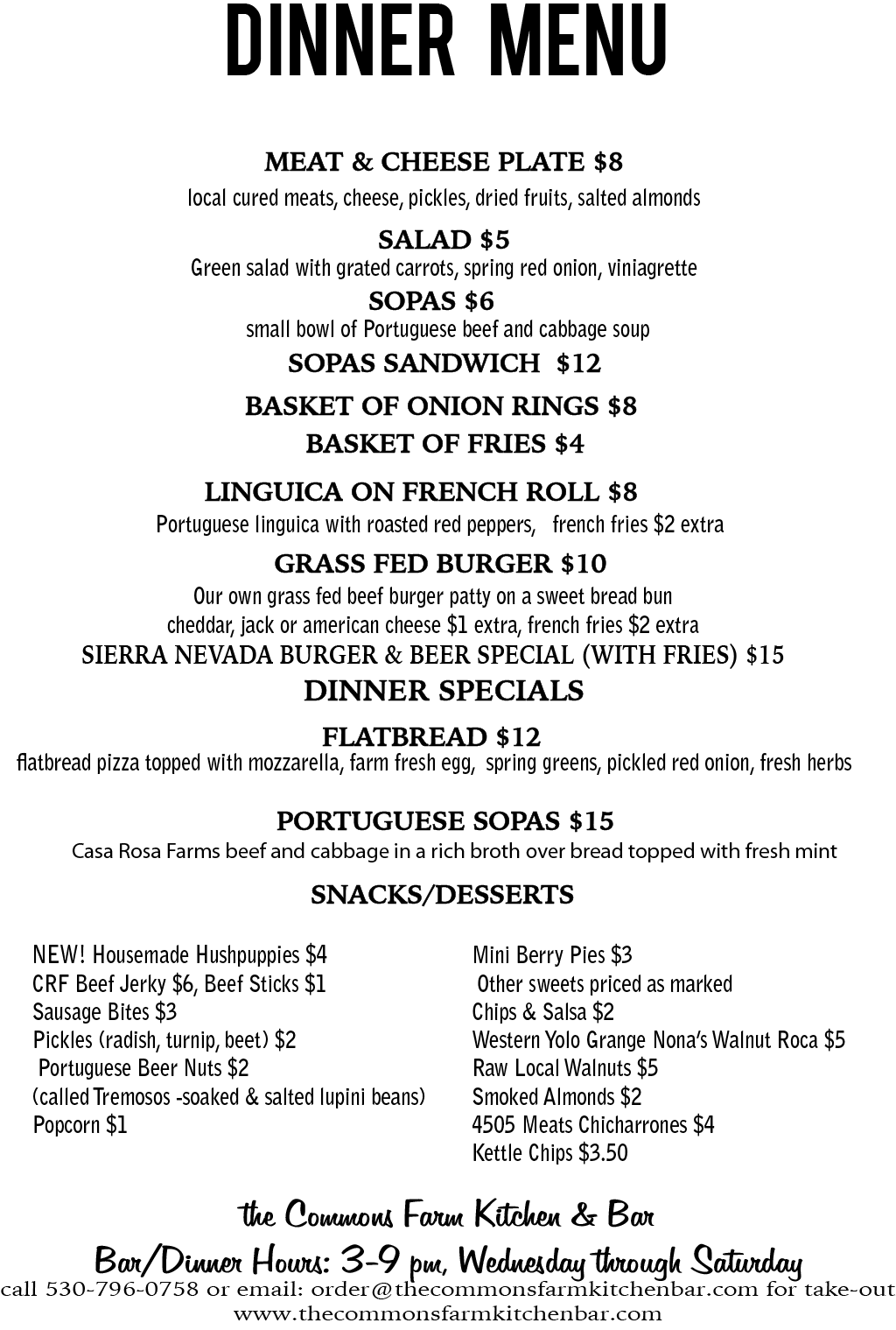 The Commons Farm Kitchen & Bar | restaurant | 7624 CA-16, Guinda, CA 95637, USA | 5307960758 OR +1 530-796-0758