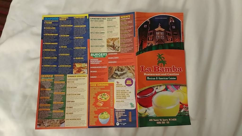 La Bamba Restaurant and Cantina | restaurant | 4105 Theater Rd, Sparta, WI 54656, USA | 6082691131 OR +1 608-269-1131
