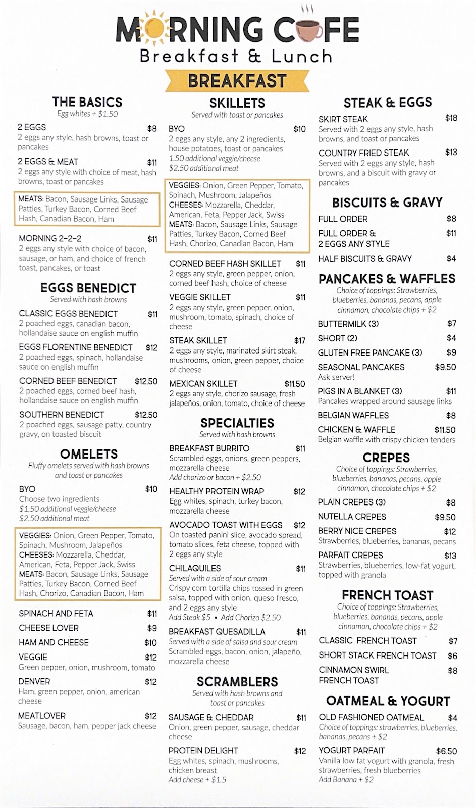 Morning Cafe | restaurant | 1021 W Ogden Ave, Naperville, IL 60563, USA | 3317017170 OR +1 331-701-7170