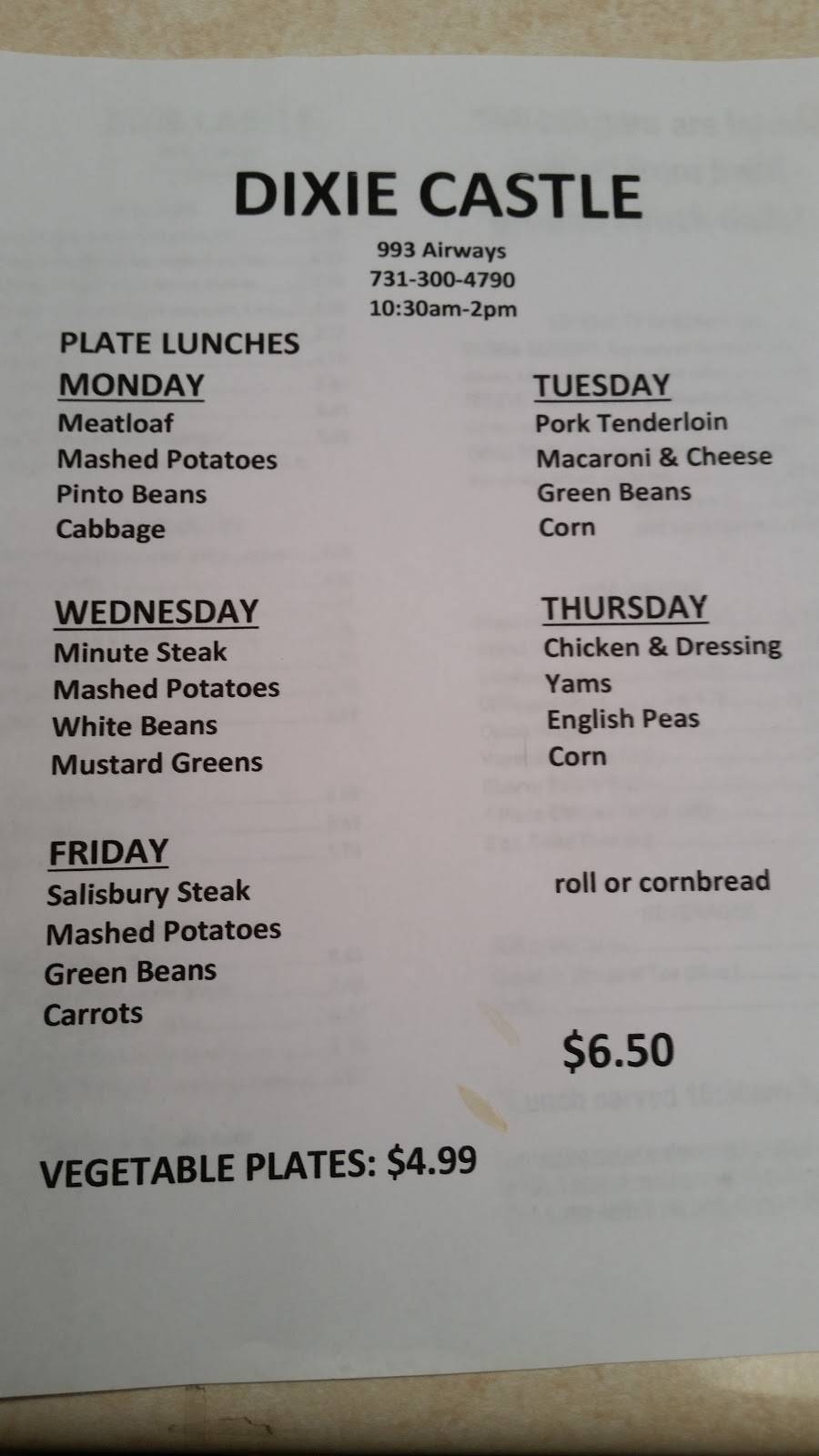 Dixie Castle | restaurant | 993 Airways Blvd, Jackson, TN 38301, USA | 7313004790 OR +1 731-300-4790