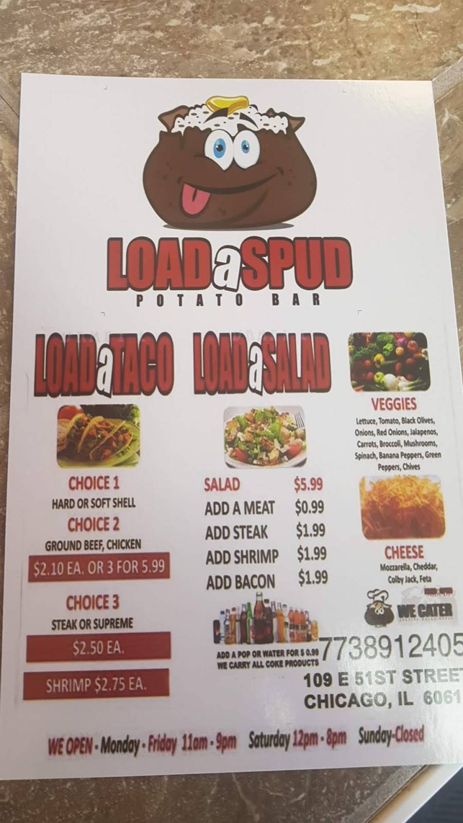 Load a Spud Poatato Bar Chicago | restaurant | 109 E 51st St, Chicago, IL 60615, USA | 7738912405 OR +1 773-891-2405