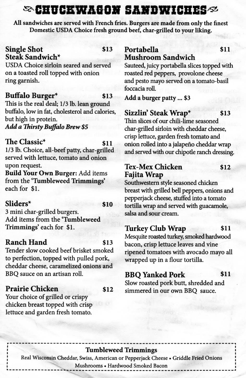 The Thirsty Buffalo Saloon | restaurant | 45 Hillman Rd, Baraboo, WI 53913, USA | 6082539729 OR +1 608-253-9729