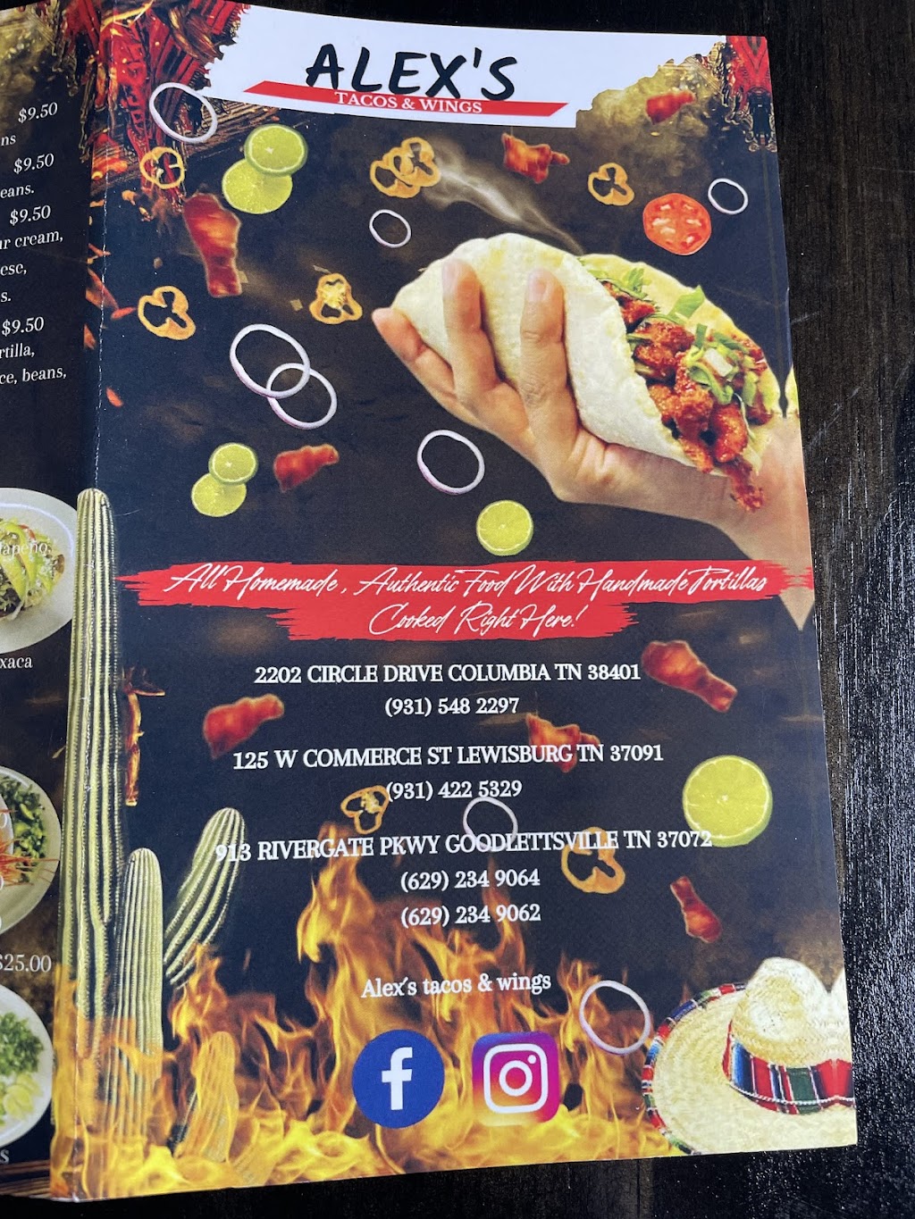 Alexs Tacos And Wings #3 | restaurant | 913 Rivergate Pkwy, Goodlettsville, TN 37072, USA | 6292349062 OR +1 629-234-9062