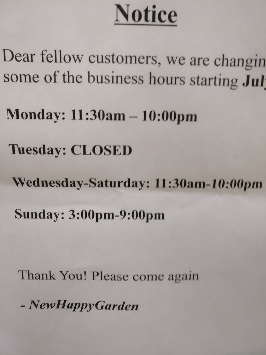 New Happy Garden Restaurant | restaurant | 66 Wellington Rd 7, Elora, ON N0B 1S0, Canada | 5198468451 OR +1 519-846-8451