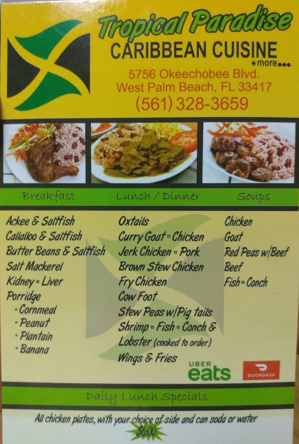 Tropical Paradise | restaurant | 5756 Okeechobee Blvd, West Palm Beach, FL 33417, USA | 5613283659 OR +1 561-328-3659