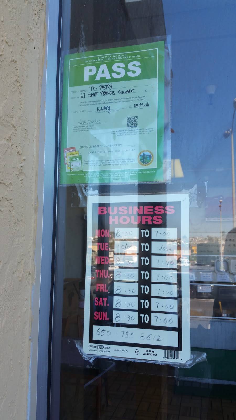 T C Pastry | bakery | 67 St Francis Square, Daly City, CA 94015, USA | 6507558612 OR +1 650-755-8612