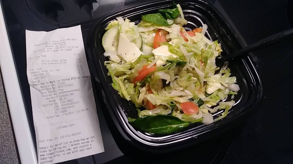 Subway | restaurant | 12426 Cumming Hwy, Canton, GA 30115, USA | 6789654290 OR +1 678-965-4290