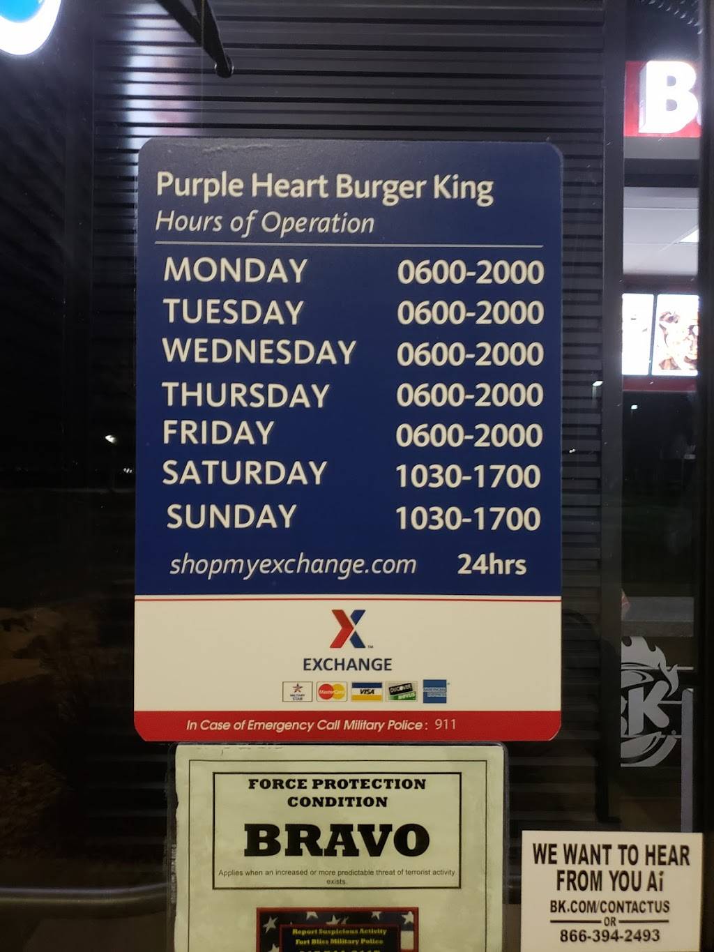 Burger King | restaurant | 21233 Torch St, Fort Bliss, TX 79916, USA | 9157415738 OR +1 915-741-5738