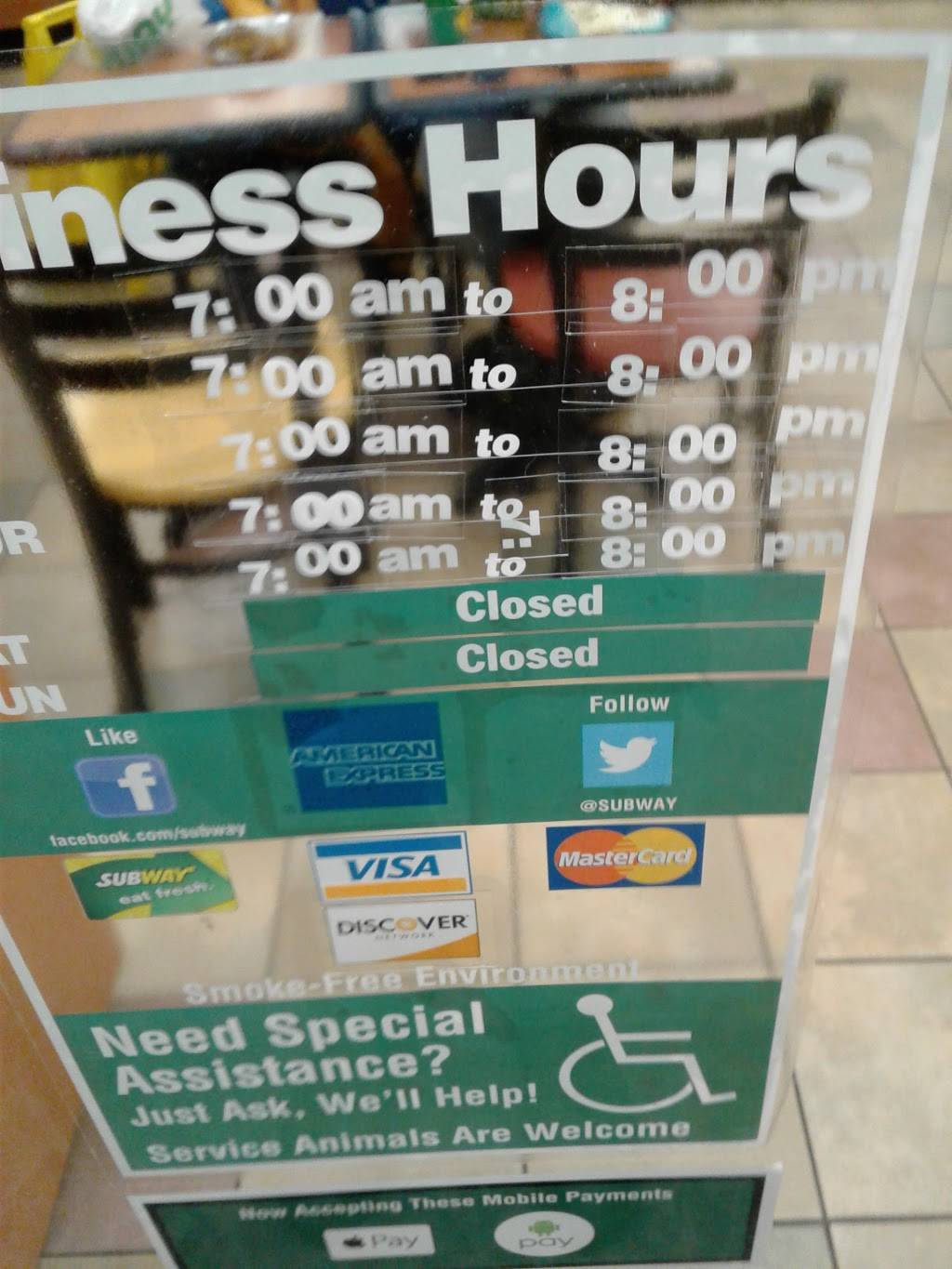 Subway | restaurant | 1717 Shaffer St, Kalamazoo, MI 49048, USA | 2699780913 OR +1 269-978-0913