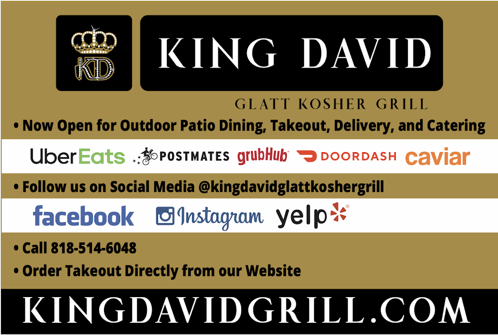 King David Glatt Kosher Grill | restaurant | 17932 Ventura Blvd, Encino, CA 91316, USA | 8185146048 OR +1 818-514-6048
