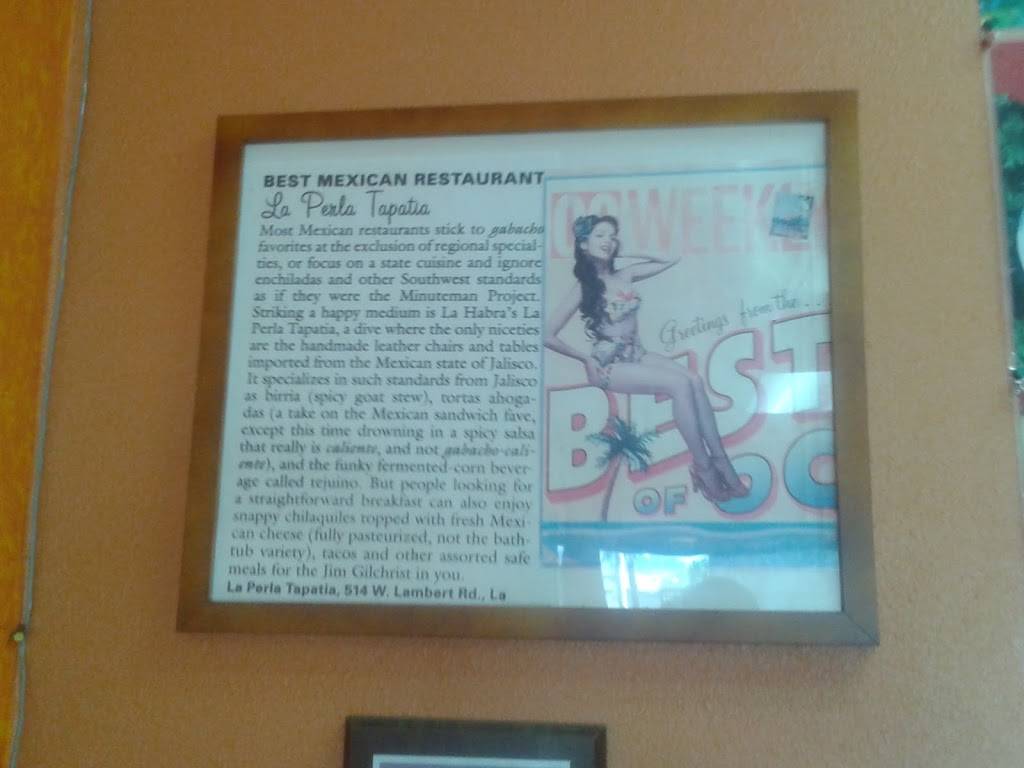 La Perla Tapatia | restaurant | 514 W Lambert Rd, La Habra, CA 90631, USA | 5626972280 OR +1 562-697-2280