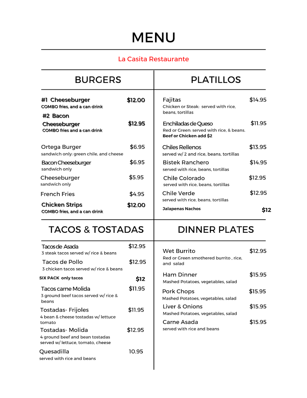 La Casita Restaurant | restaurant | 309 Taft St, Columbus, NM 88029, USA | 5755312371 OR +1 575-531-2371