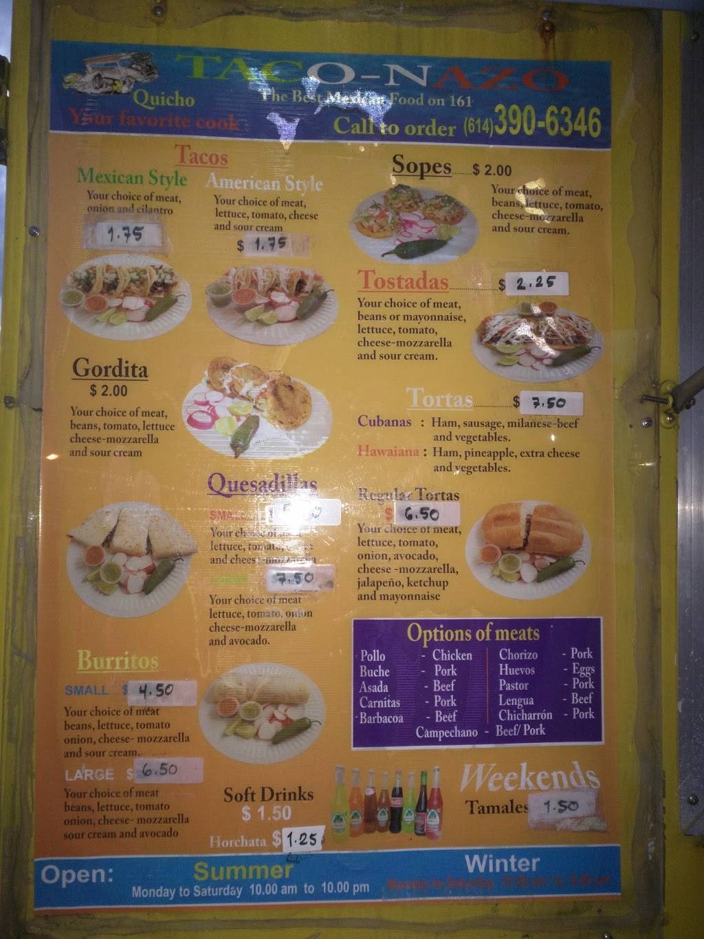 Taco Nazo (Taco Truck) | restaurant | 2200 E Dublin Granville Rd, Columbus, OH 43229, USA | 6143906346 OR +1 614-390-6346