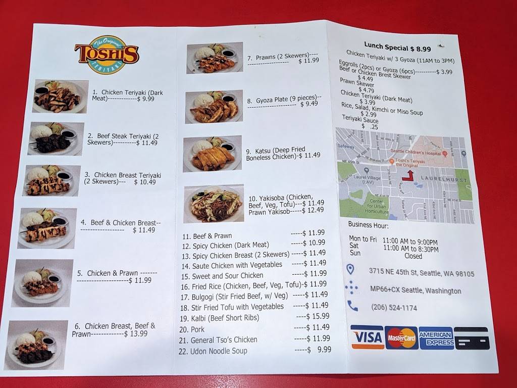 Toshis Teriyaki | restaurant | 3715 NE 45th St, Seattle, WA 98105, USA | 2065241174 OR +1 206-524-1174