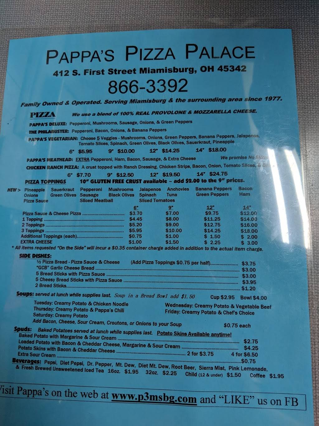 Pappas Pizza Palace | restaurant | 412 S 1st St, Miamisburg, OH 45342, USA | 9378663392 OR +1 937-866-3392