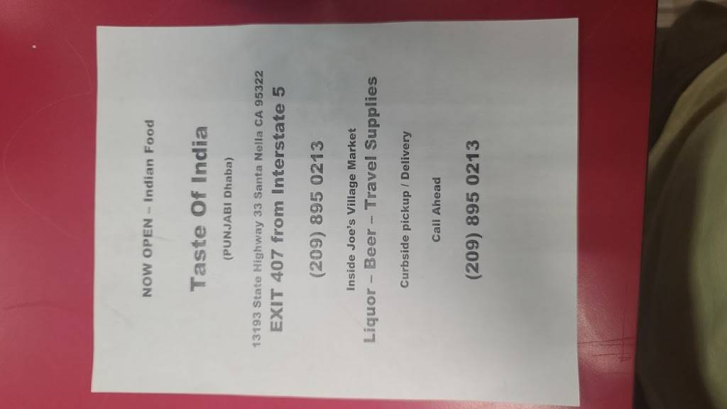 Taste of India | restaurant | 13193 CA-33, Gustine, CA 95322, USA | 2098950213 OR +1 209-895-0213