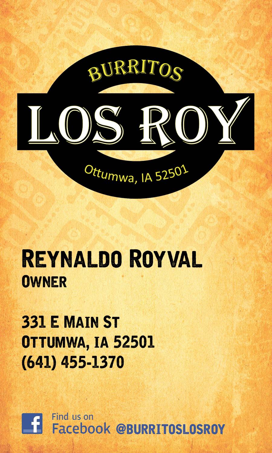 Burritos Los Roy | restaurant | 331 E Main St, Ottumwa, IA 52501, USA | 6414551370 OR +1 641-455-1370