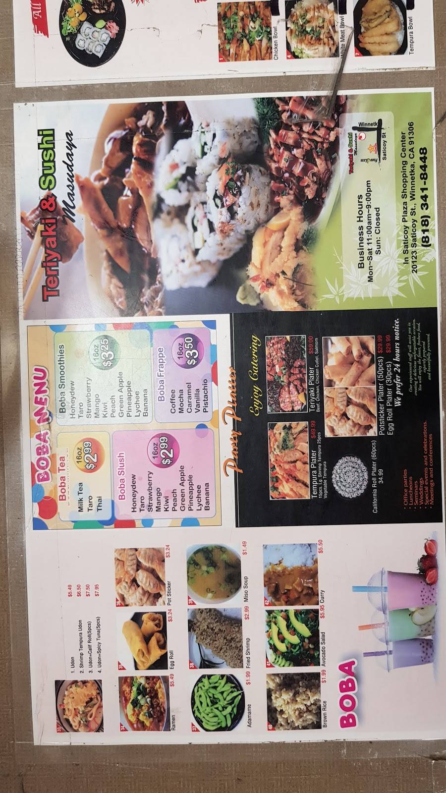 Teriyaki Masudaya | restaurant | 20123 Saticoy St, Winnetka, CA 91306, USA | 8183418448 OR +1 818-341-8448