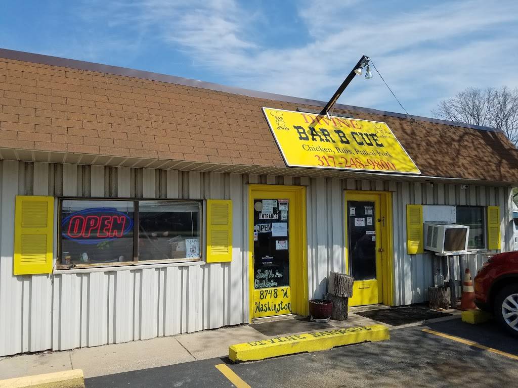 Divine Bar B Cue | meal takeaway | 8748 W Washington St, Indianapolis, IN 46231, USA | 3172489800 OR +1 317-248-9800