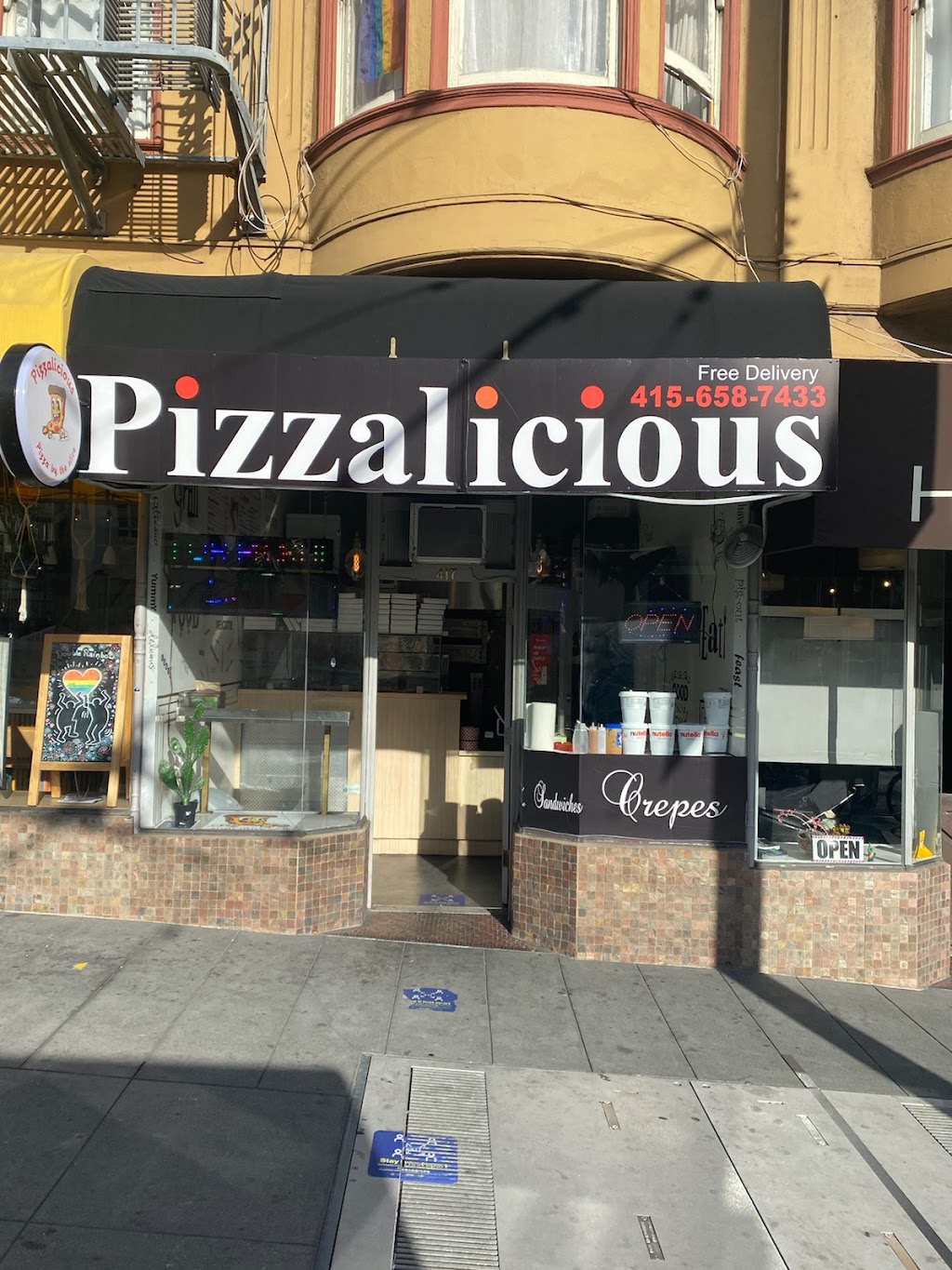 Pizzalicious | restaurant | 417 Castro St, San Francisco, CA 94114, USA | 4156587433 OR +1 415-658-7433